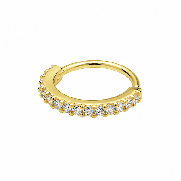 Wilkey Crystal Pavé Nose Ring Gold - Single