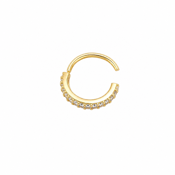 Wilkey Crystal Pavé Nose Ring Gold - Single