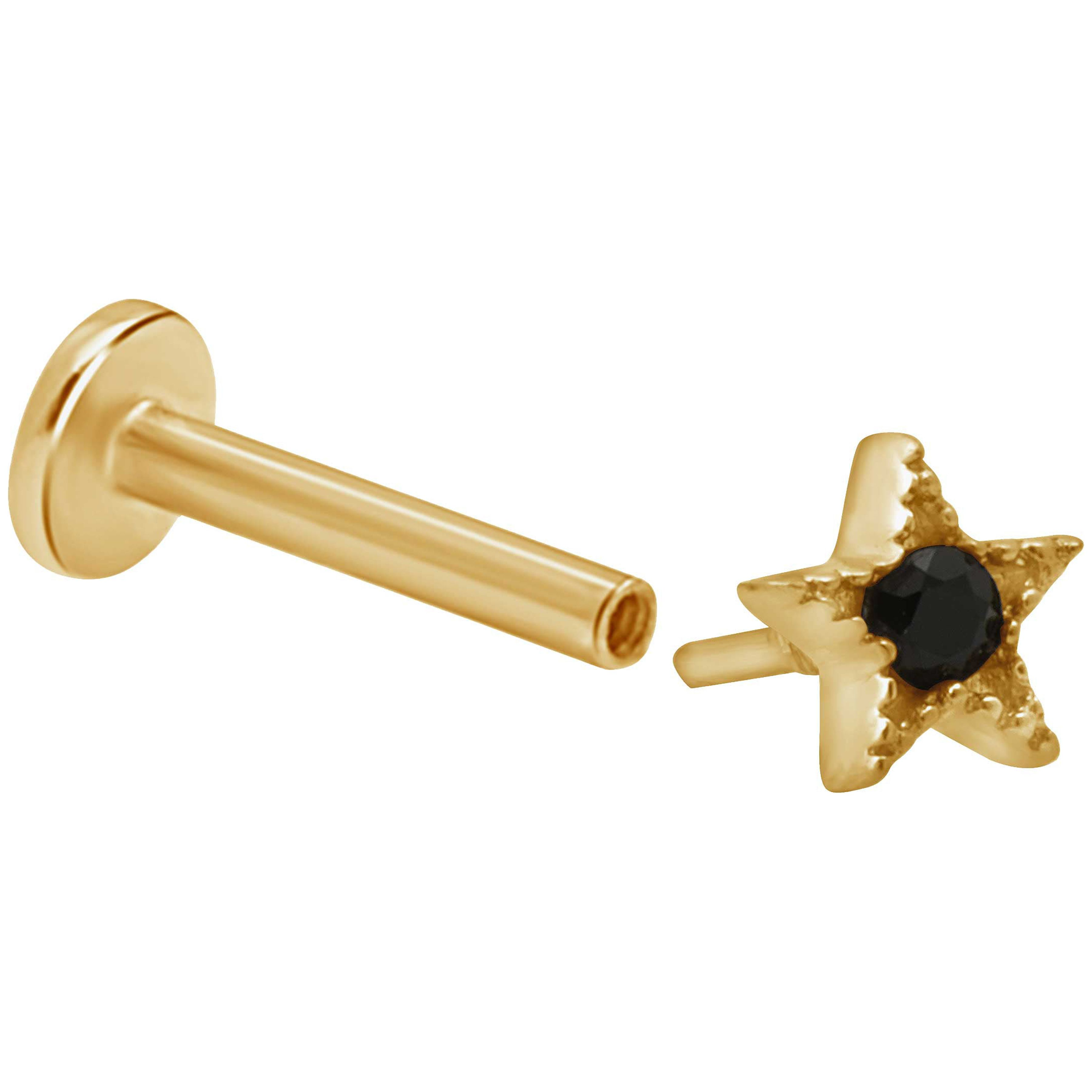 Fira Black Star Screw Back Studs Earrings
