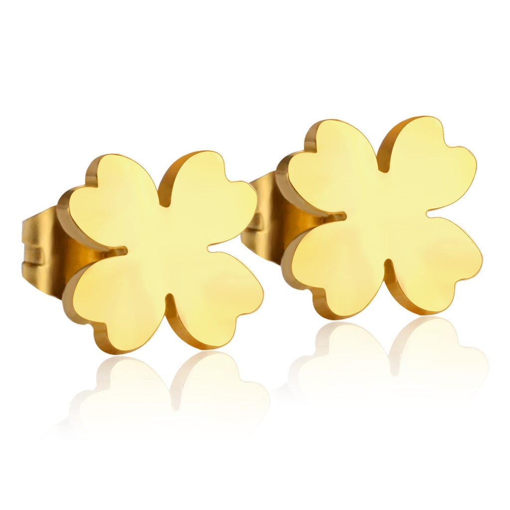 Estela Four Petal Clover Studs