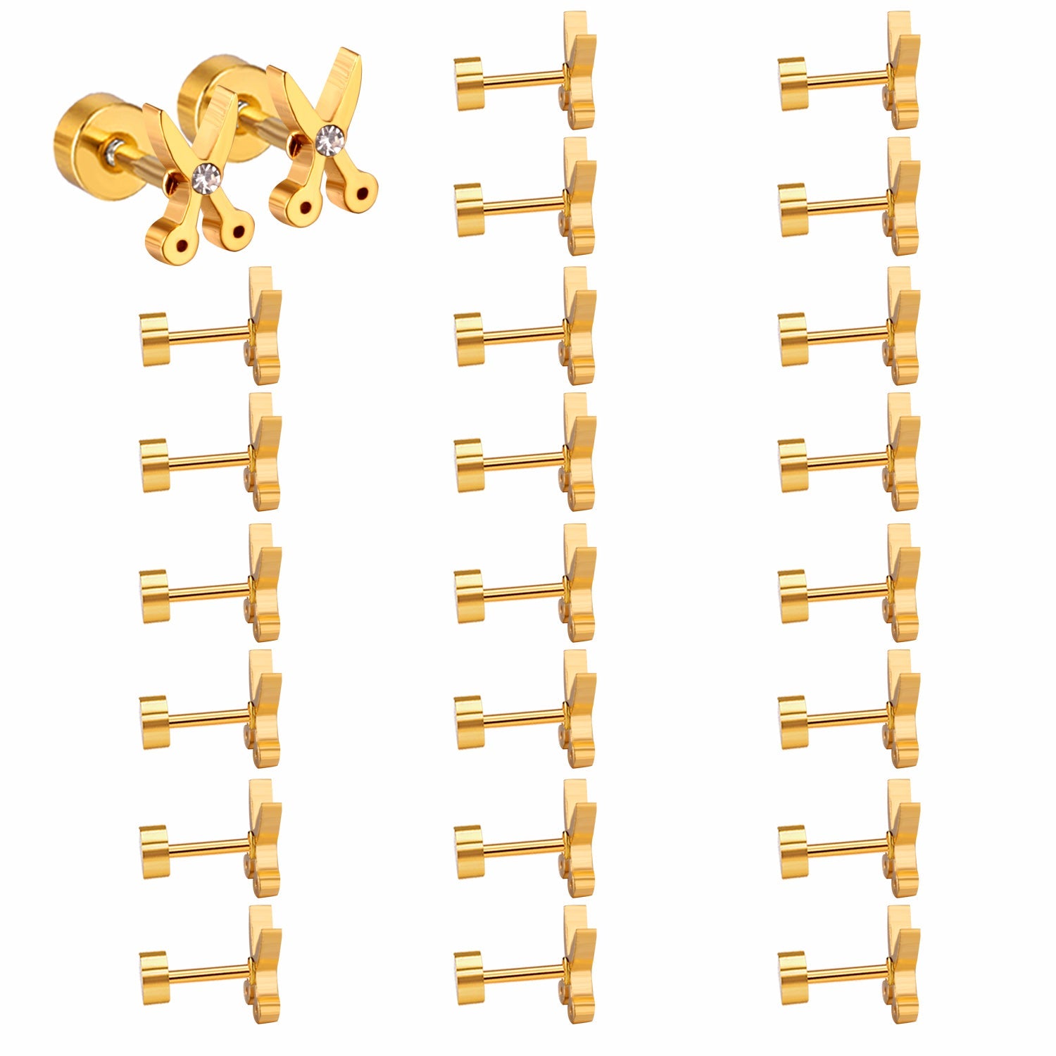 Beletriz Snippy Scissors Flat Back Studs