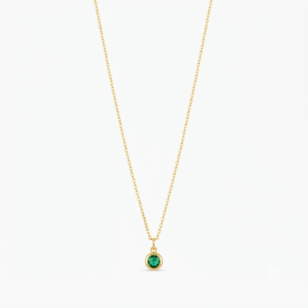Aleyah Bezel-Set Gemstone Necklace | Waterproof 18k Gold