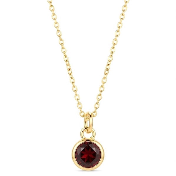Aleyah Bezel-Set Gemstone Necklace | Waterproof 18k Gold