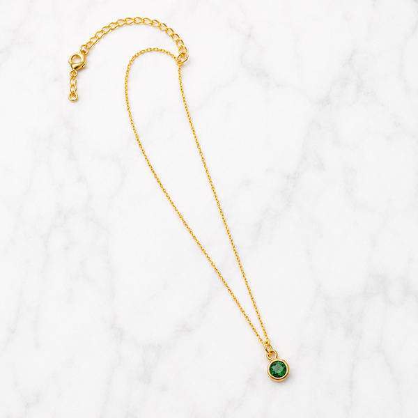 Aleyah Bezel-Set Gemstone Necklace | Waterproof 18k Gold