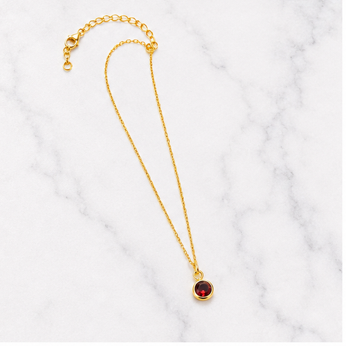 Aleyah Bezel-Set Gemstone Necklace | Waterproof 18k Gold