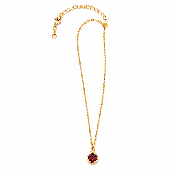 Aleyah Bezel-Set Gemstone Necklace | Waterproof 18k Gold