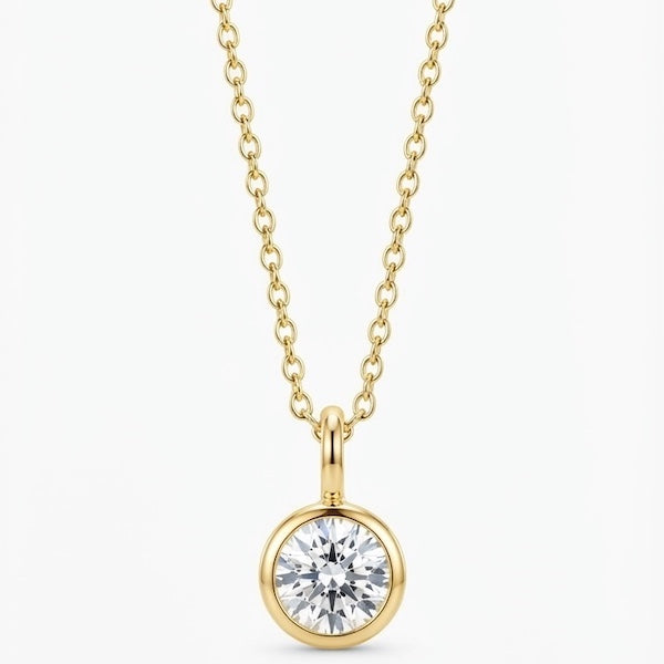 Aleyah Bezel-Set Gemstone Necklace | Waterproof 18k Gold