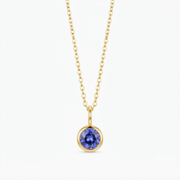 Aleyah Bezel-Set Gemstone Necklace | Waterproof 18k Gold