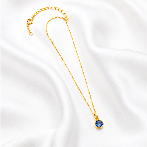 Aleyah Bezel-Set Gemstone Necklace | Waterproof 18k Gold