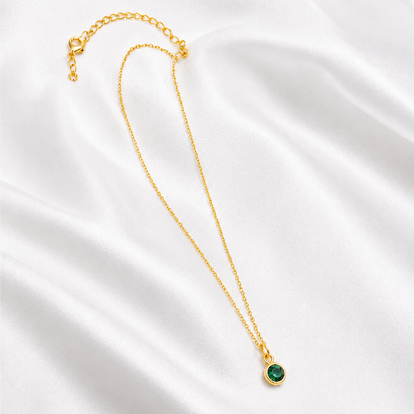Aleyah Bezel-Set Gemstone Necklace | Waterproof 18k Gold