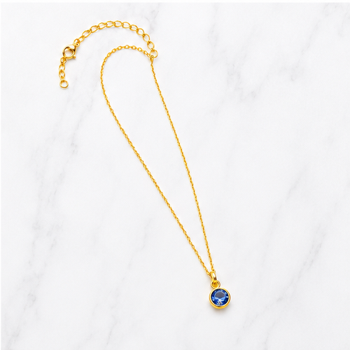 Aleyah Bezel-Set Gemstone Necklace | Waterproof 18k Gold