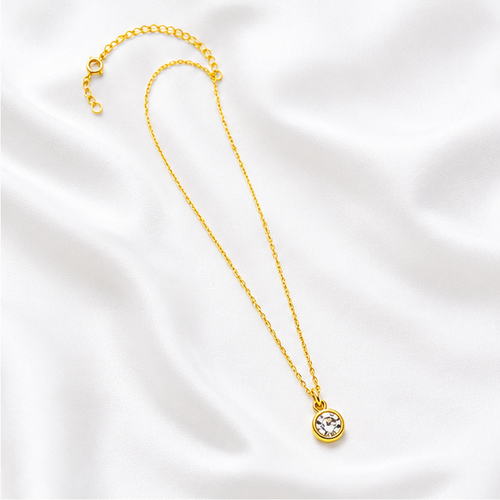 Aleyah Bezel-Set Gemstone Necklace | Waterproof 18k Gold