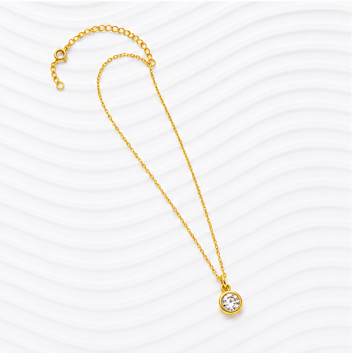 Aleyah Bezel-Set Gemstone Necklace | Waterproof 18k Gold