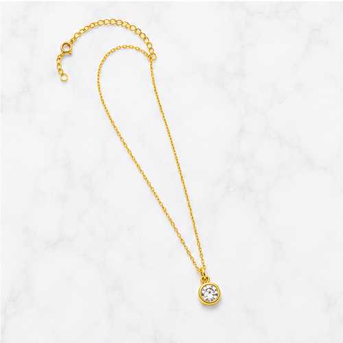 Aleyah Bezel-Set Gemstone Necklace | Waterproof 18k Gold