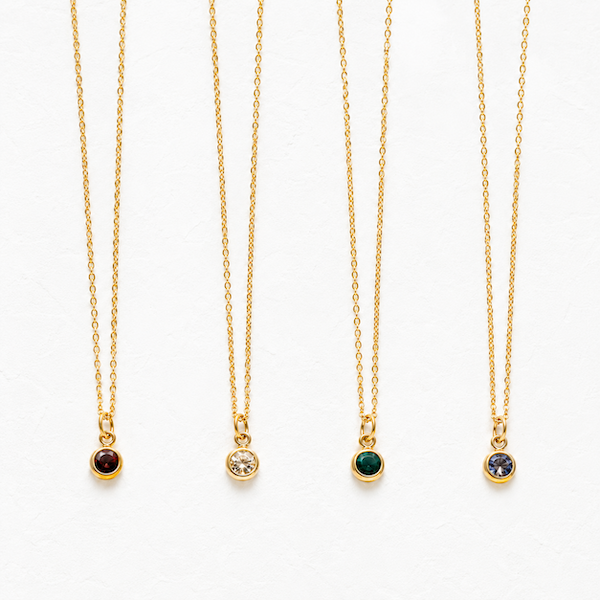 Aleyah Bezel-Set Gemstone Necklace | Waterproof 18k Gold