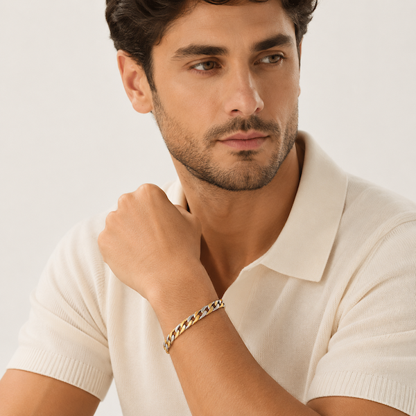 Andreas	Cuban Bracelet | Waterproof Two Tone