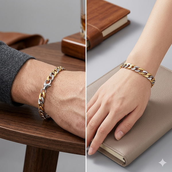 Andreas	Cuban Bracelet | Waterproof Two Tone