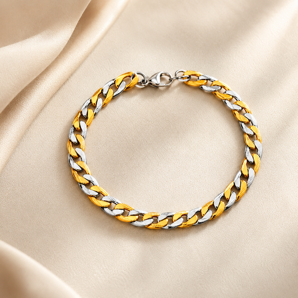 Andreas	Cuban Bracelet | Waterproof Two Tone
