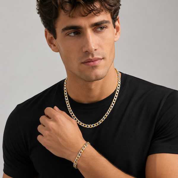 Andreas	Cuban Necklace | Waterproof Two Tone