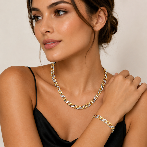 Andreas	Cuban Necklace | Waterproof Two Tone