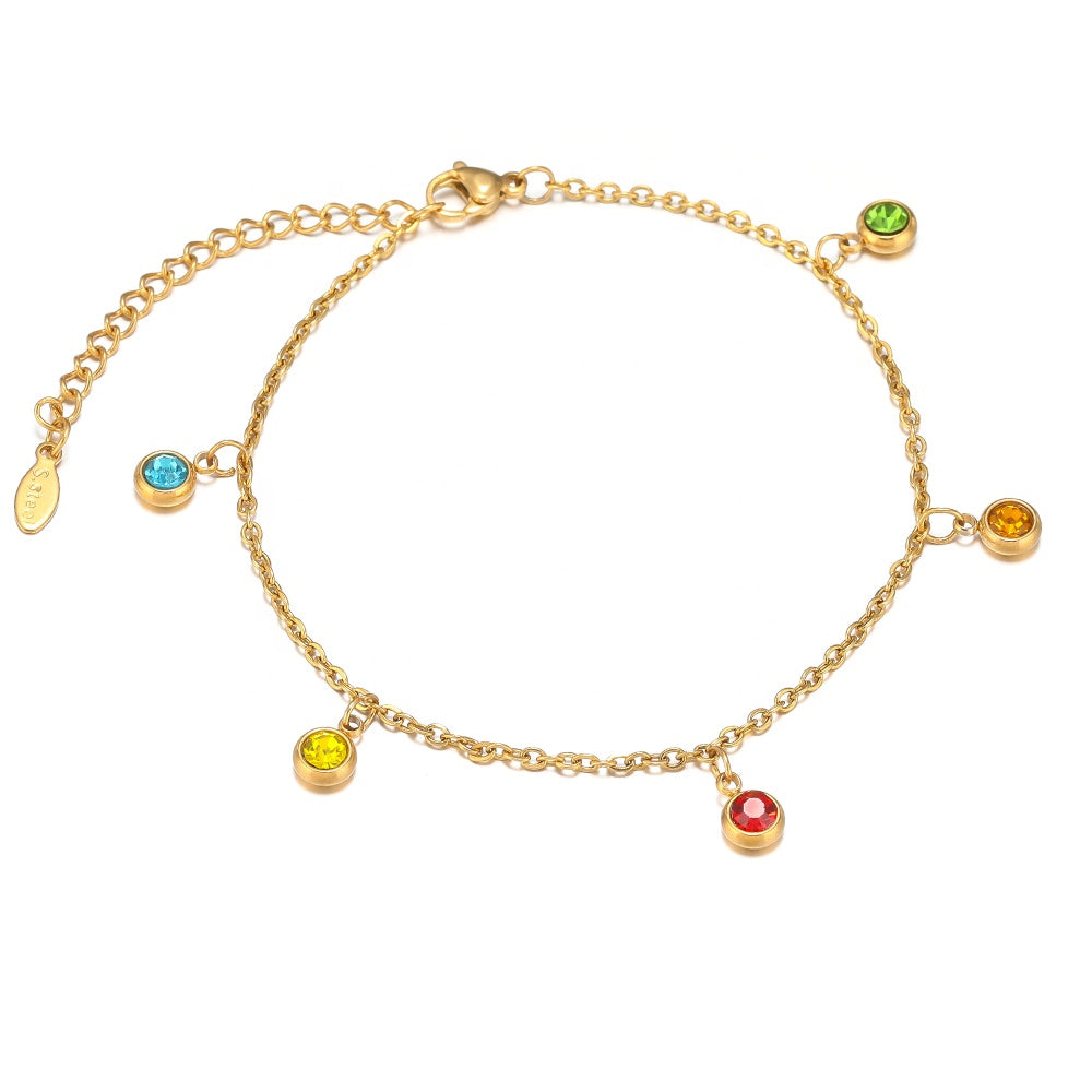 Sinead Waterproof  Round Gemstone Charms 5mm Gold
