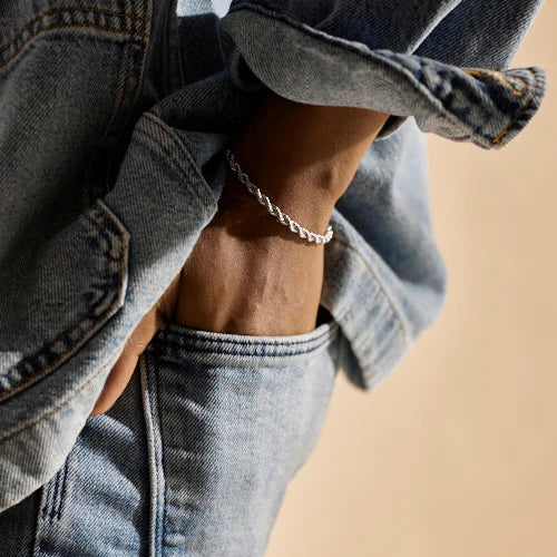 Giselle Twisted Chain Bracelet | Waterproof Silver Steel