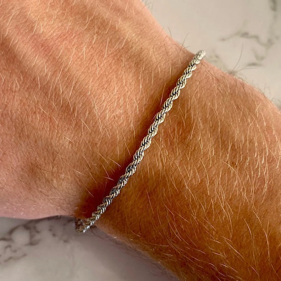 Giselle Twisted Chain Bracelet | Waterproof Silver Steel