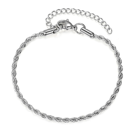 Giselle Twisted Chain Bracelet | Waterproof Silver Steel