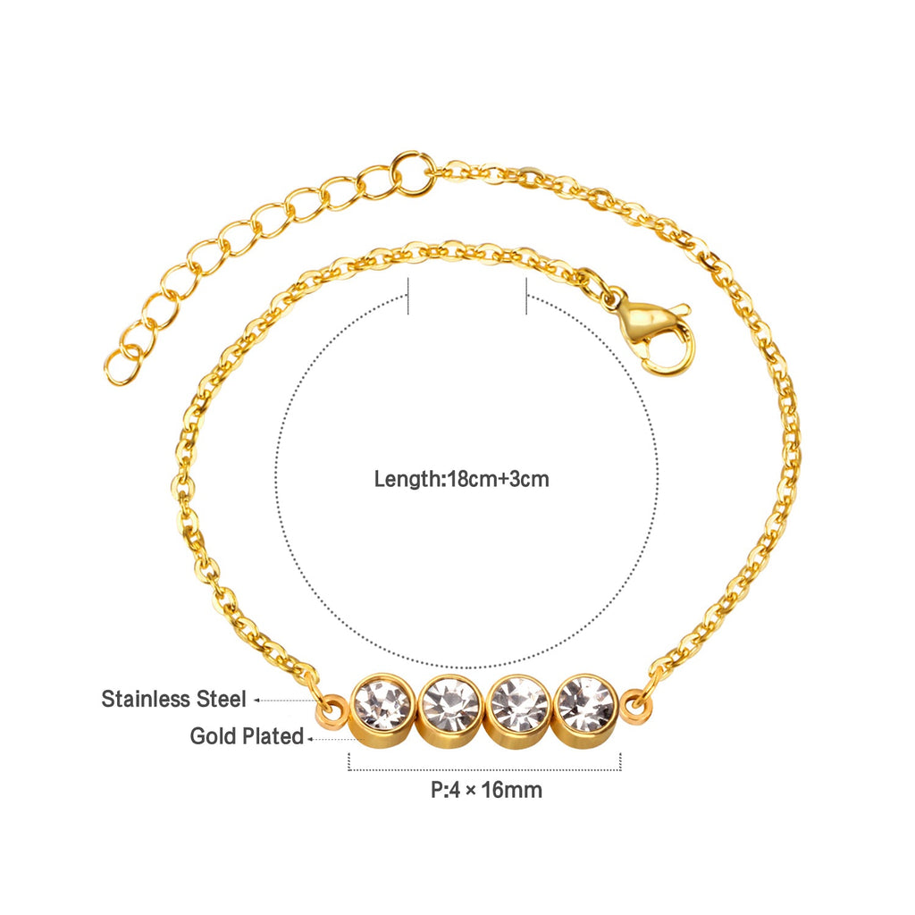 Hermes 4 Stone Gold Bracelet