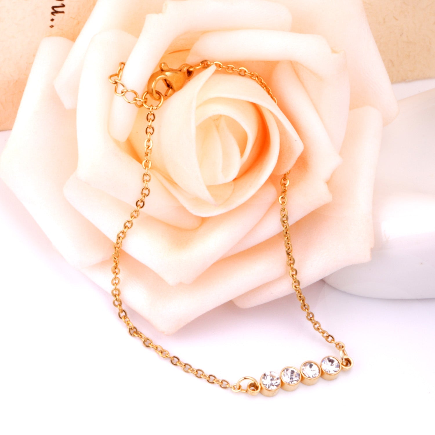 Hermes 4 Stone Gold Bracelet