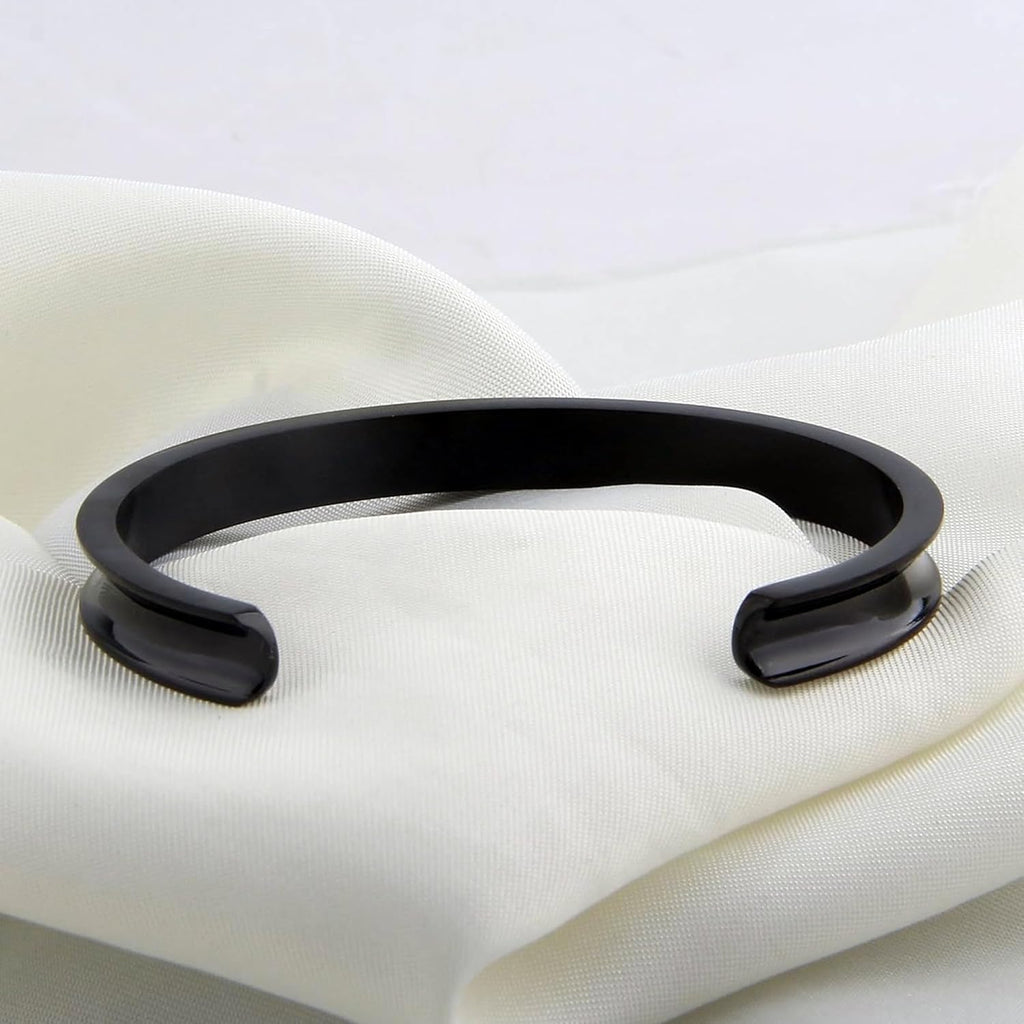 Renes Cuff Bangle Bracelet | Waterproof Black