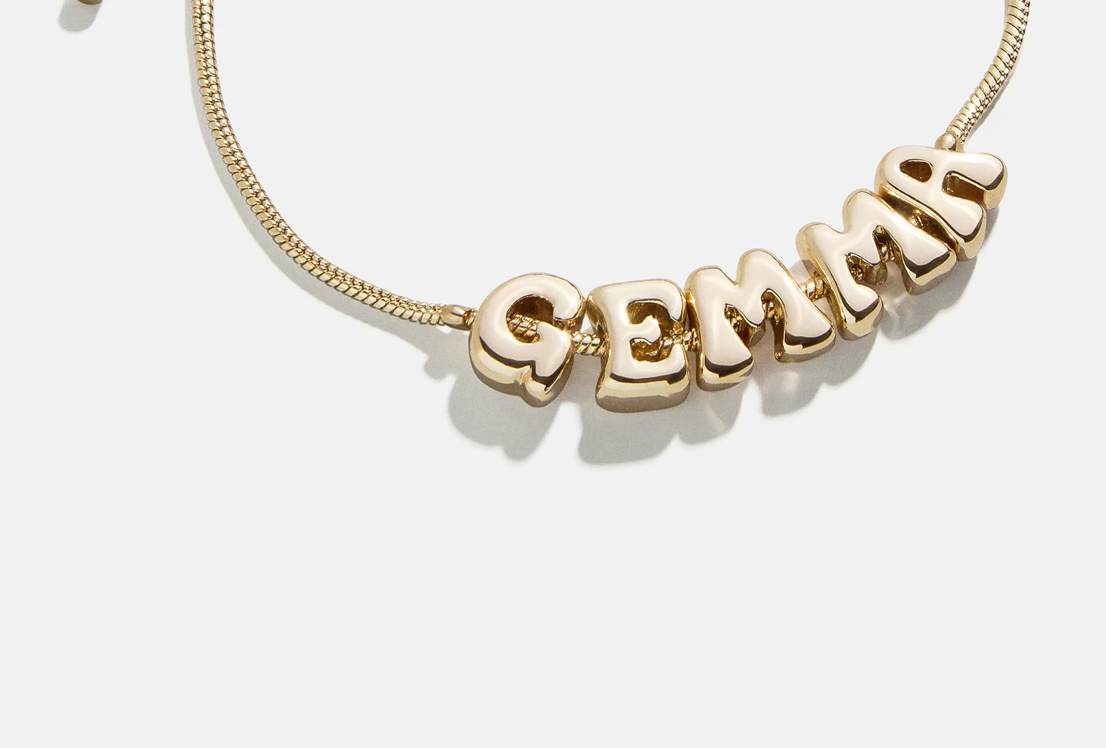 18K Gold Plated Custom Bubble Nameplate Slider Necklace- Personalized Elegance