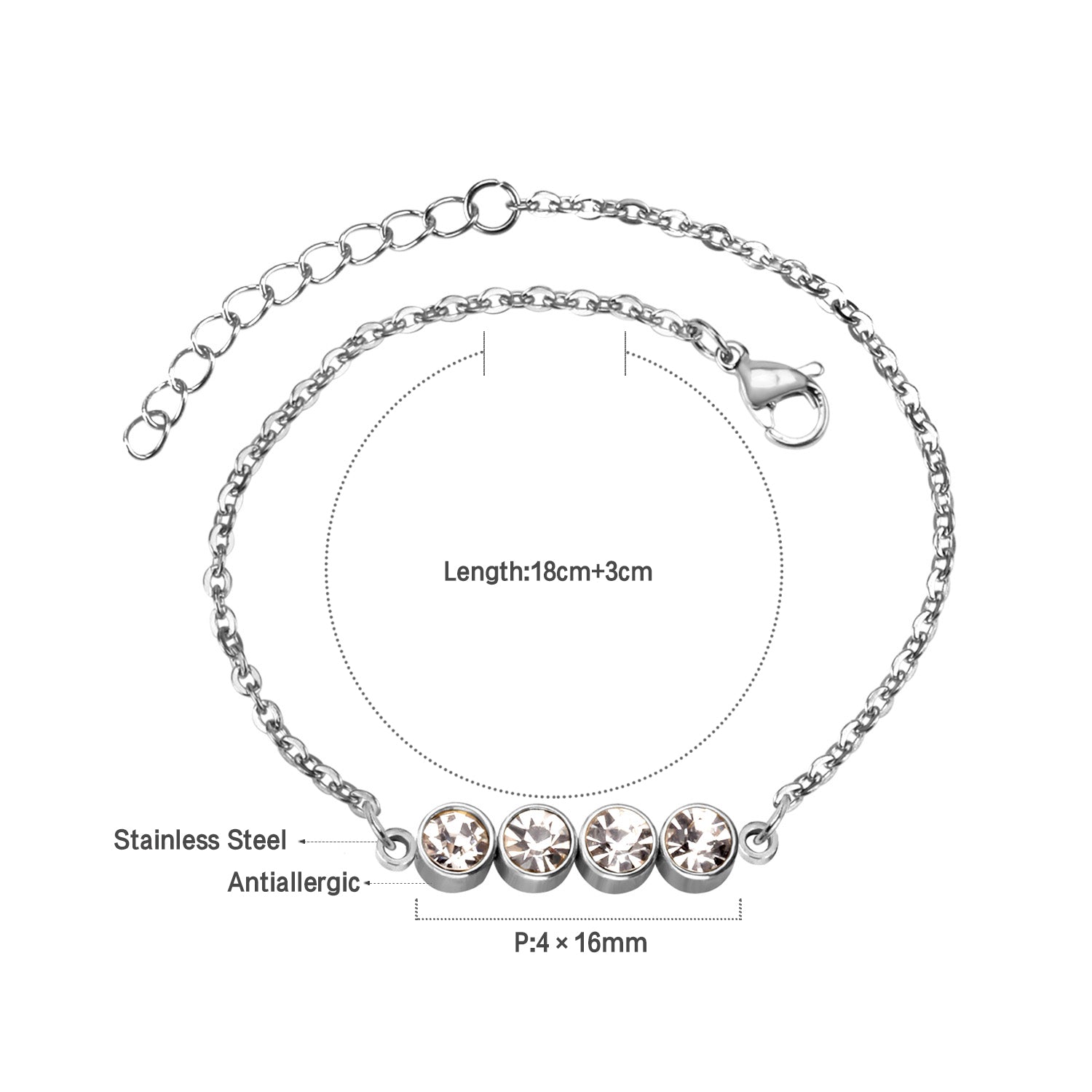 Hermes 4 Stone Gold Bracelet