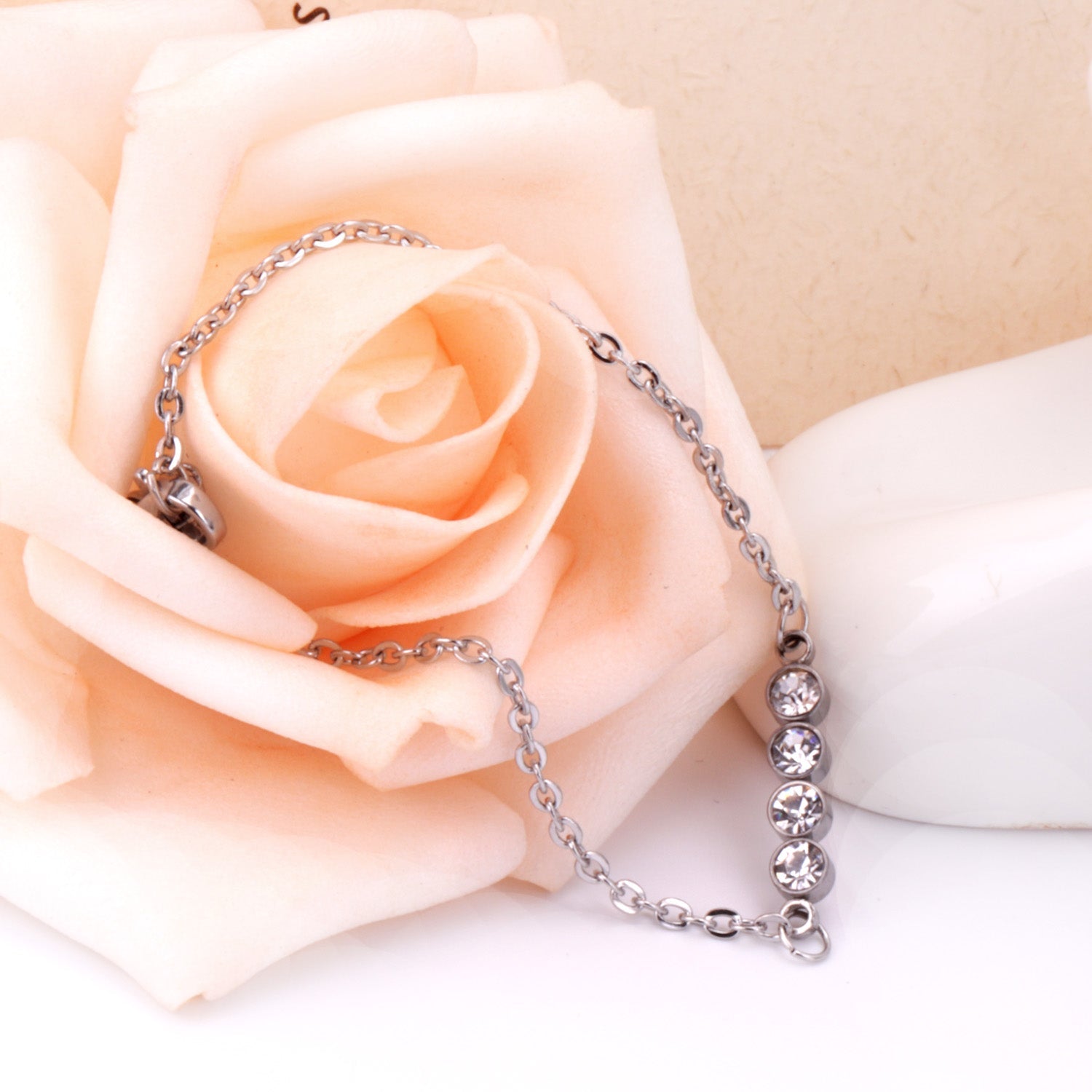 Hermes 4 Stone Gold Bracelet