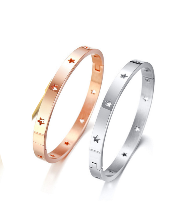 Deirdre Flower Cut-out Hinged Bangle Bracelet