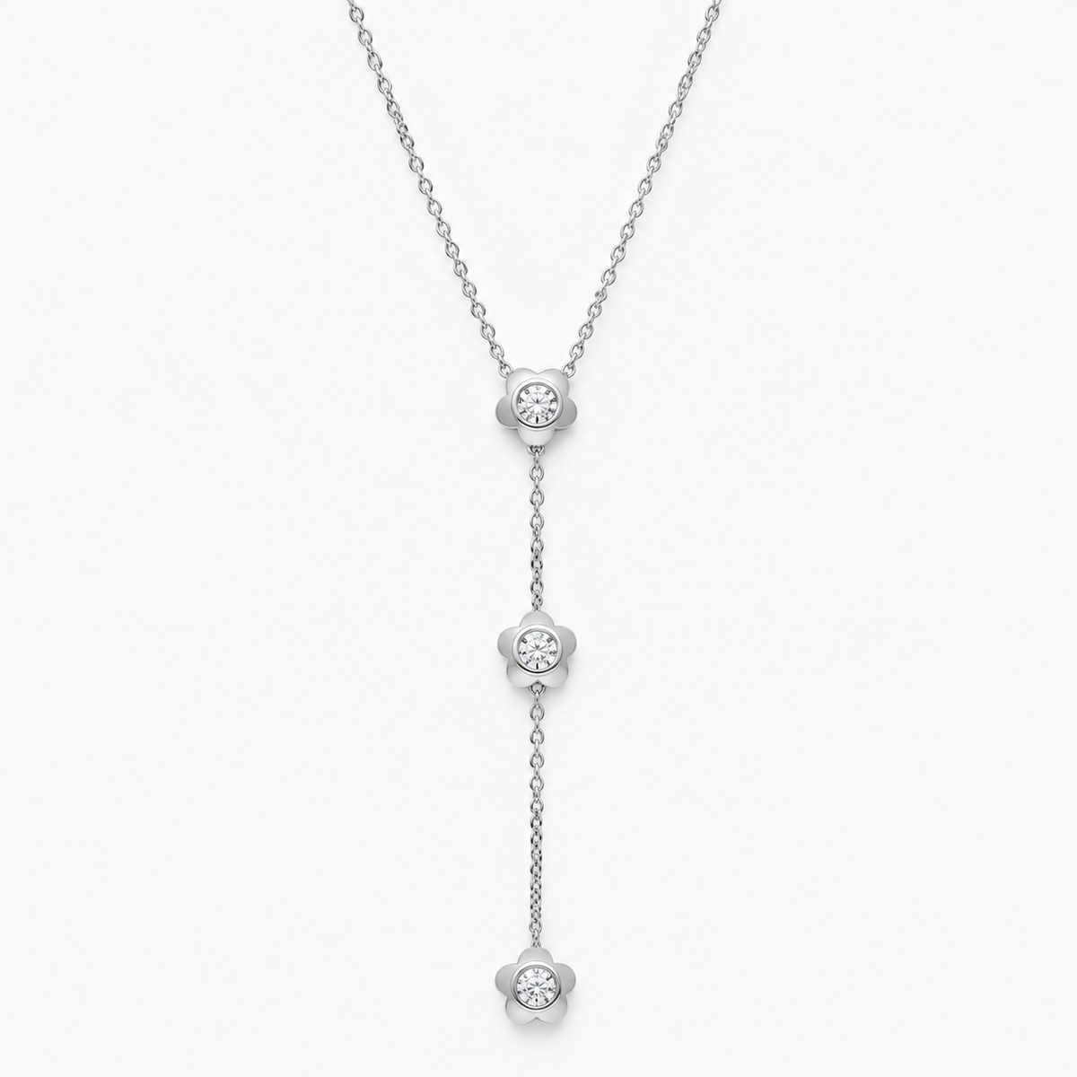Flo Clover Y Necklace | Waterproof 18k Gold & Silver