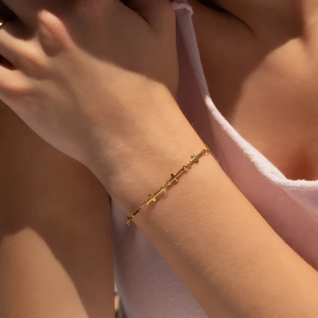 Honey Cross Faith Bracelet | Waterproof 18K Gold