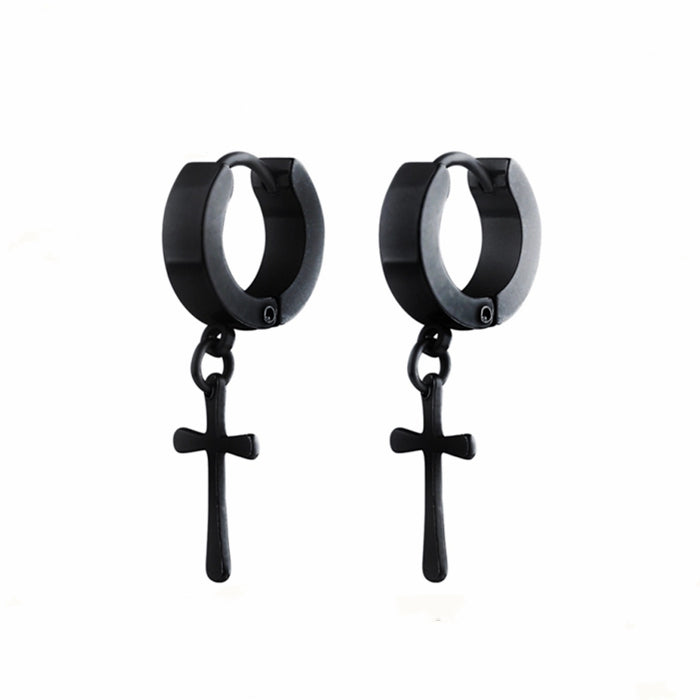 Samara Cross Hoops | Waterproof 18k Gold, Silver & Black