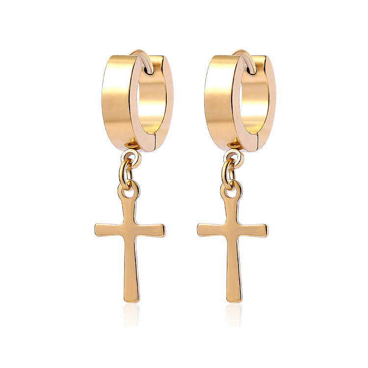 Samara Cross Hoops | Waterproof 18k Gold, Silver & Black