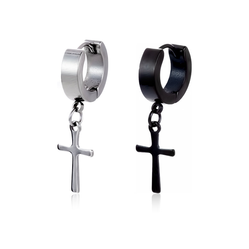 Samara Cross Hoops | Waterproof 18k Gold, Silver & Black