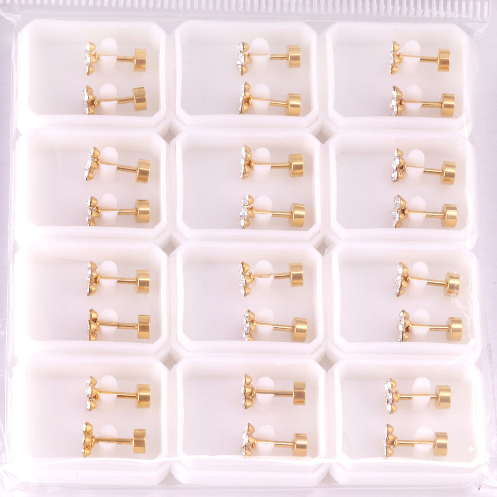 Ananda Five Petal Flower Flat Back Studs
