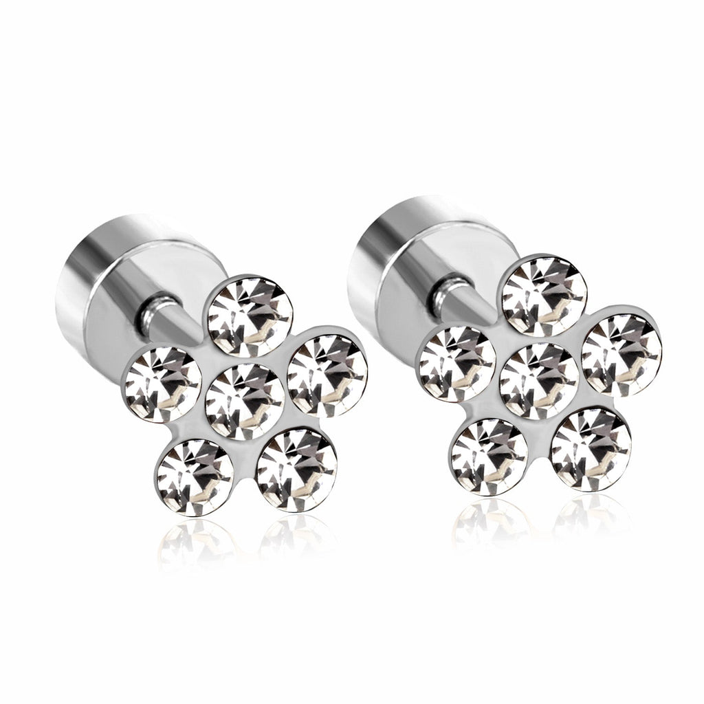 Ananda Five Petal Flower Flat Back Studs