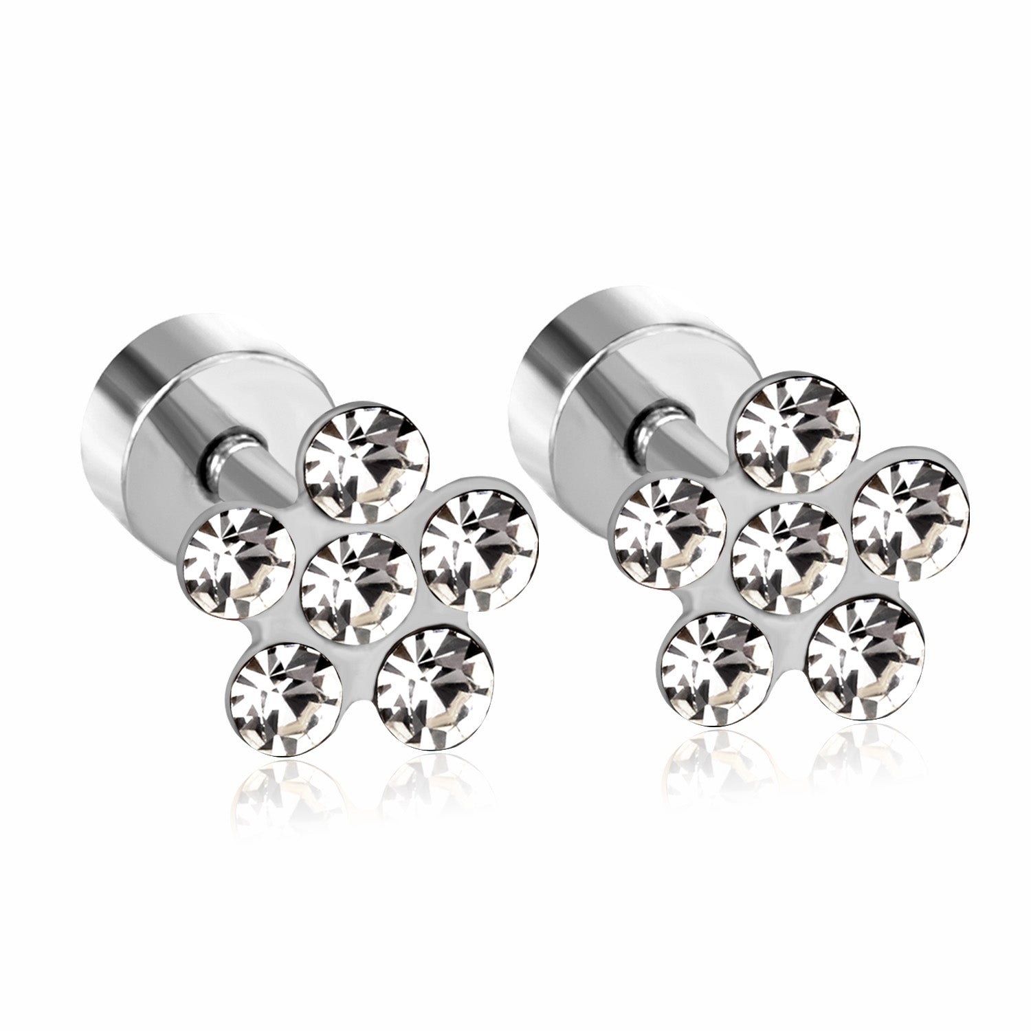 Ananda Five Petal Flower Flat Back Studs