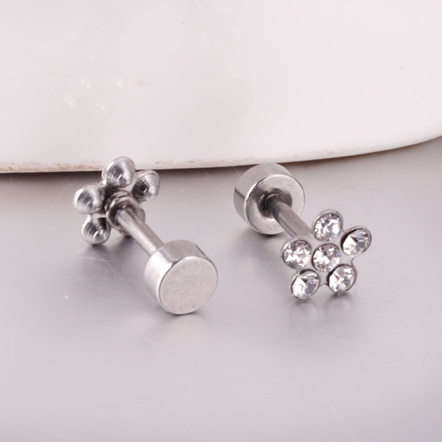 Ananda Five Petal Flower Flat Back Studs