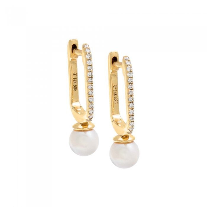 Mara Pearl & Crystal Hoops Earrings