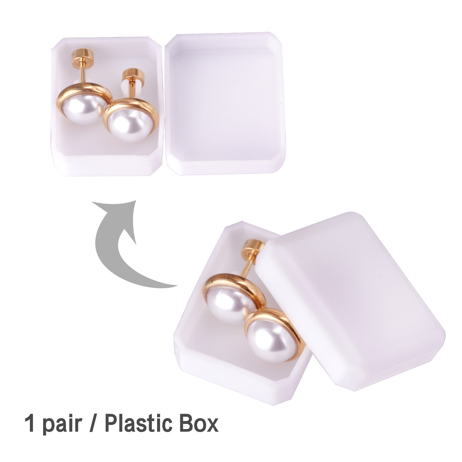Clara Mother of Pearl Flat Back Studs -Gold