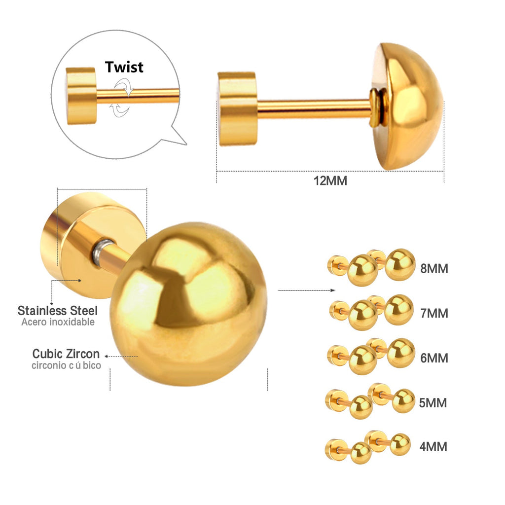 Aurora Round Belly Flat Back Studs