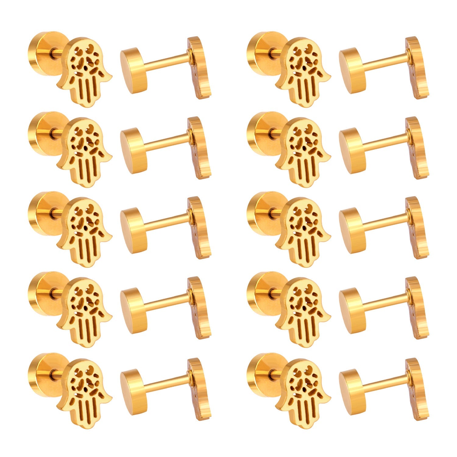 Cleo Hamsa Hand	Flat Back Studs