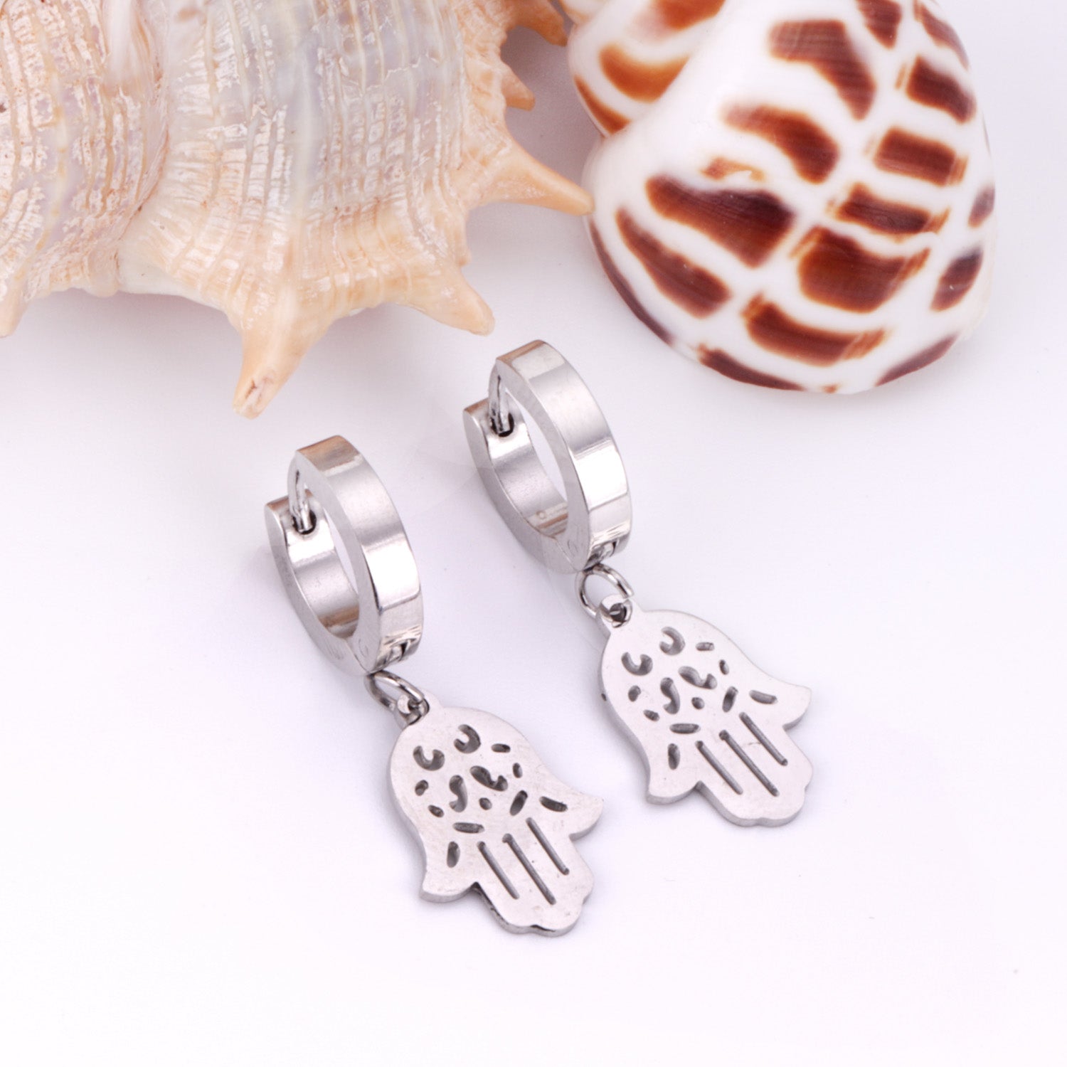 Hermione Hamsa Hand Hoops