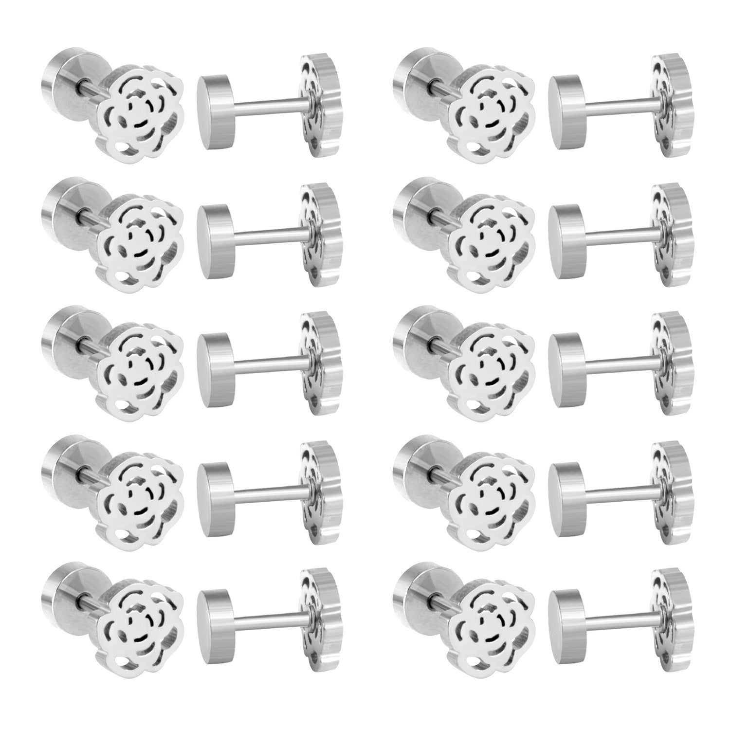 Dora Rose Flower	Flat Back Studs